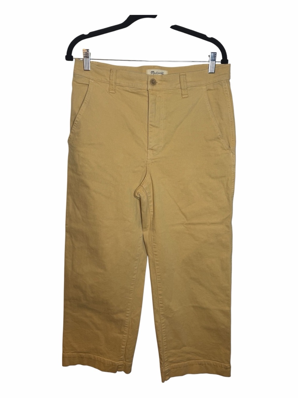 Madewell Beige Cotton Twill Chino Wide-Leg Pants Relaxed Mid Rise Size 29